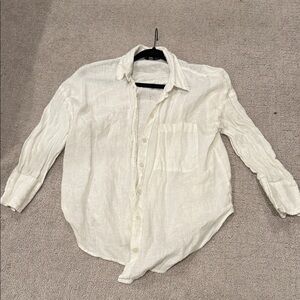 Zara Cream Linen Blouse